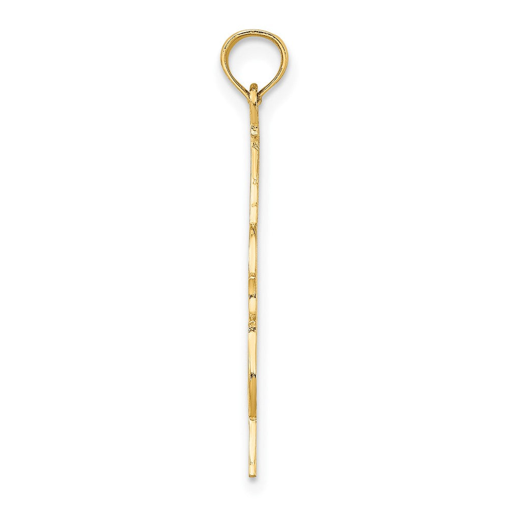 10K Yellow Gold 10K Polished Engraved Upright Bass Charm