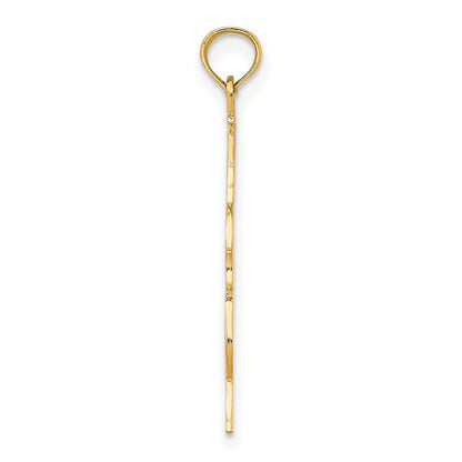 10K Yellow Gold 10K Polished Engraved Upright Bass Charm