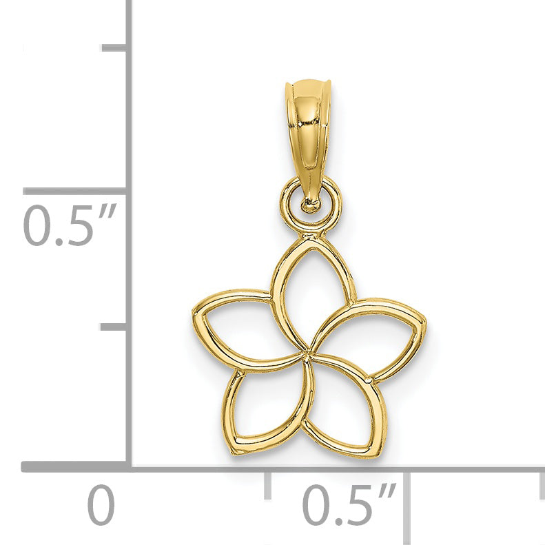 10K Yellow Gold Cut Out Flower Charm