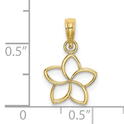 10K Yellow Gold Cut Out Flower Charm