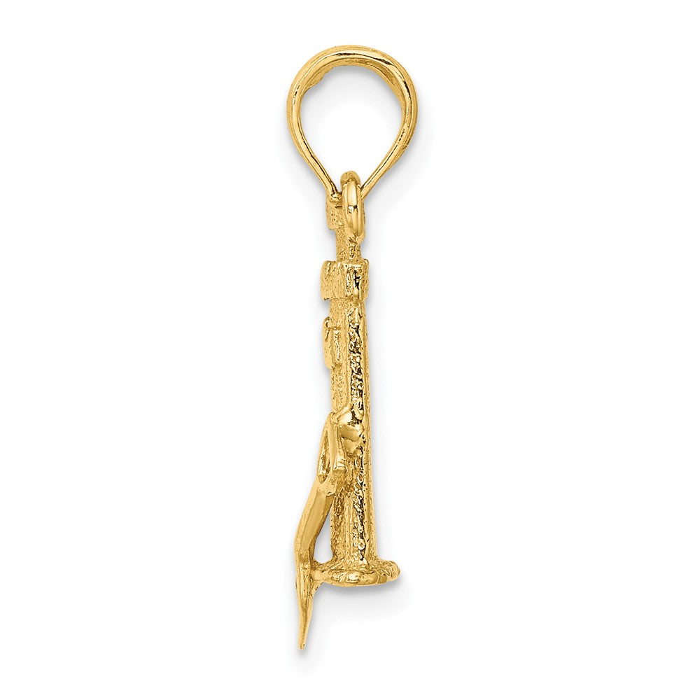 10K Yellow Gold 10K 3-D Sand Castle W/ Shovel Charm