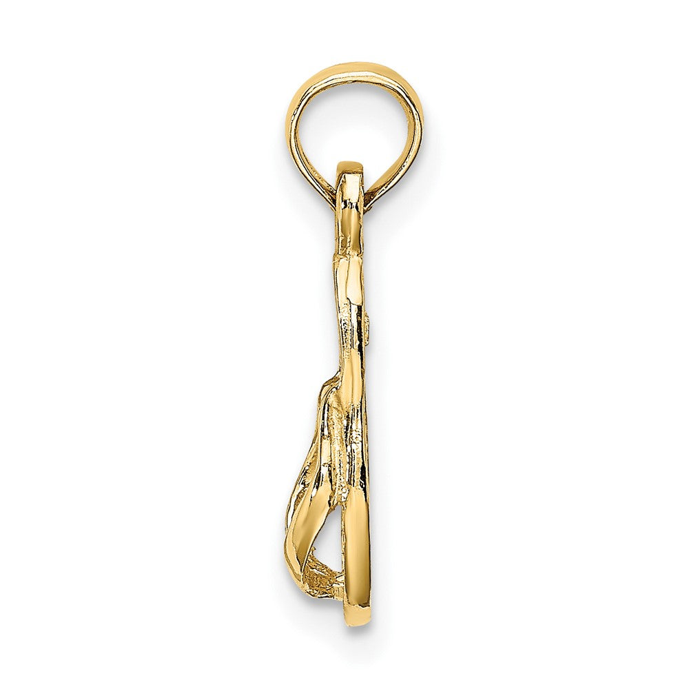 10K Yellow Gold 10K 3D Single Flip-Flop Charm