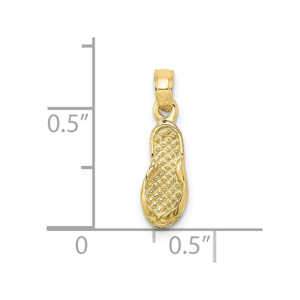 10K Yellow Gold 10K 3D Single Flip-Flop Charm