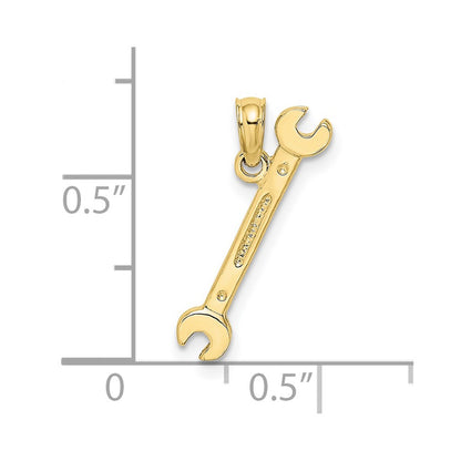 10K Yellow Gold 10K 3-D Double Open-Ended Wrench Charm
