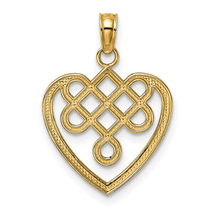 10K Yellow Gold 10K Small Celtic Knot Heart Charm