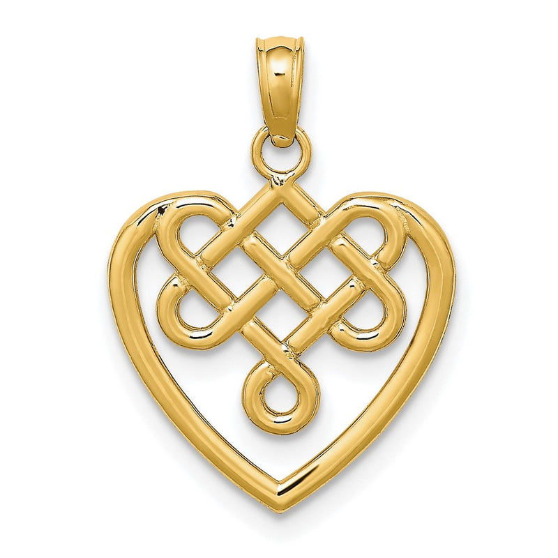 10K Yellow Gold 10K Small Celtic Knot Heart Charm