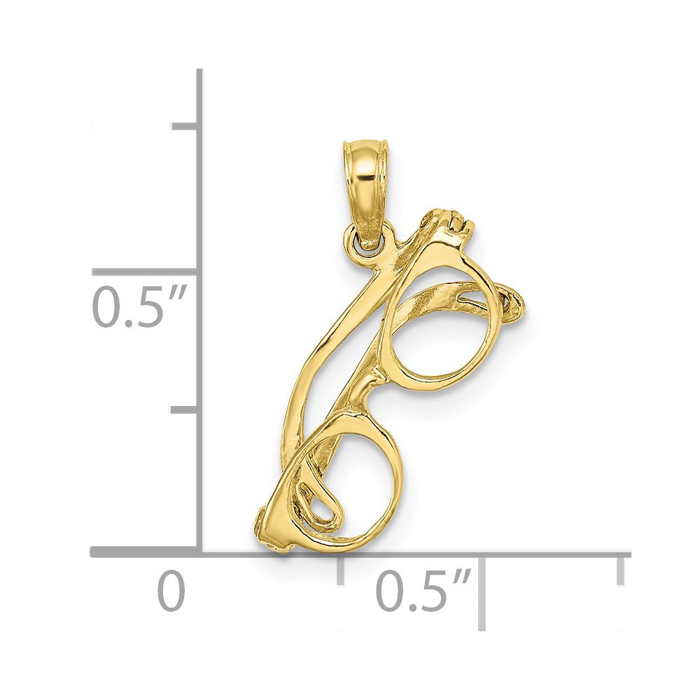 10K Yellow Gold 10K 3-D Moveable Sunglasses Charm
