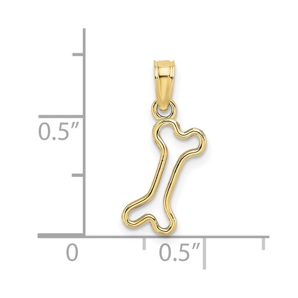 10K Yellow Gold 10K Cut-Out Polished Mini Dog Bone Charm
