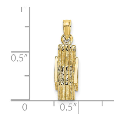 10K Yellow Gold 10K 3-D Lounge Beach Chair Charm