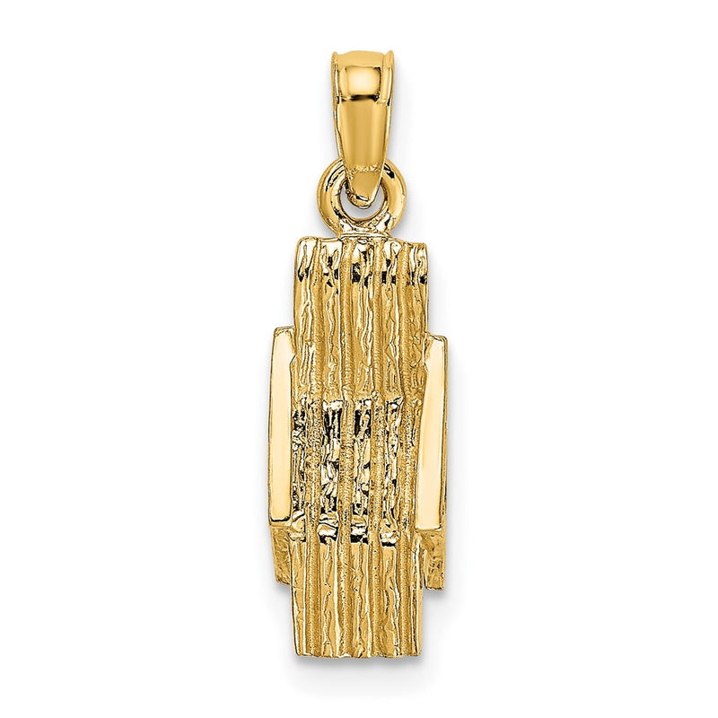 10K Yellow Gold 10K 3-D Lounge Beach Chair Charm