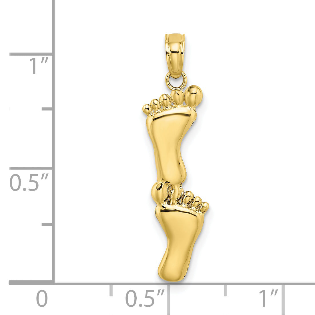 10K Yellow Gold 10K Polished Double Vertical Feet Charm