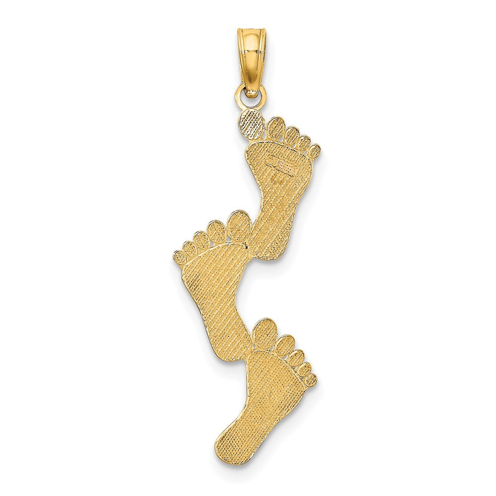 10K Yellow Gold 10K Polished Triple Vertical Feet Charm