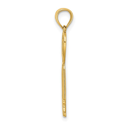 10K Yellow Gold 10K Key W/Heart Sweet 16 Charm