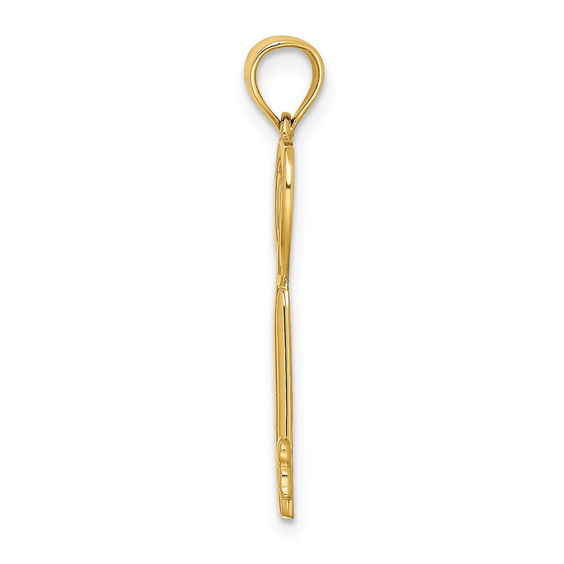 10K Yellow Gold 10K Key W/Heart Sweet 16 Charm
