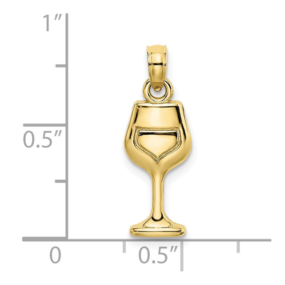 10K Yellow Gold 10K Wine Glass Charm