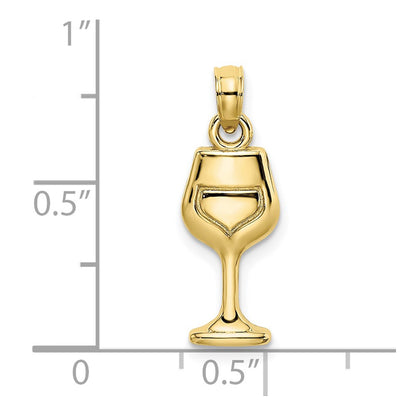 10K Yellow Gold 10K Wine Glass Charm