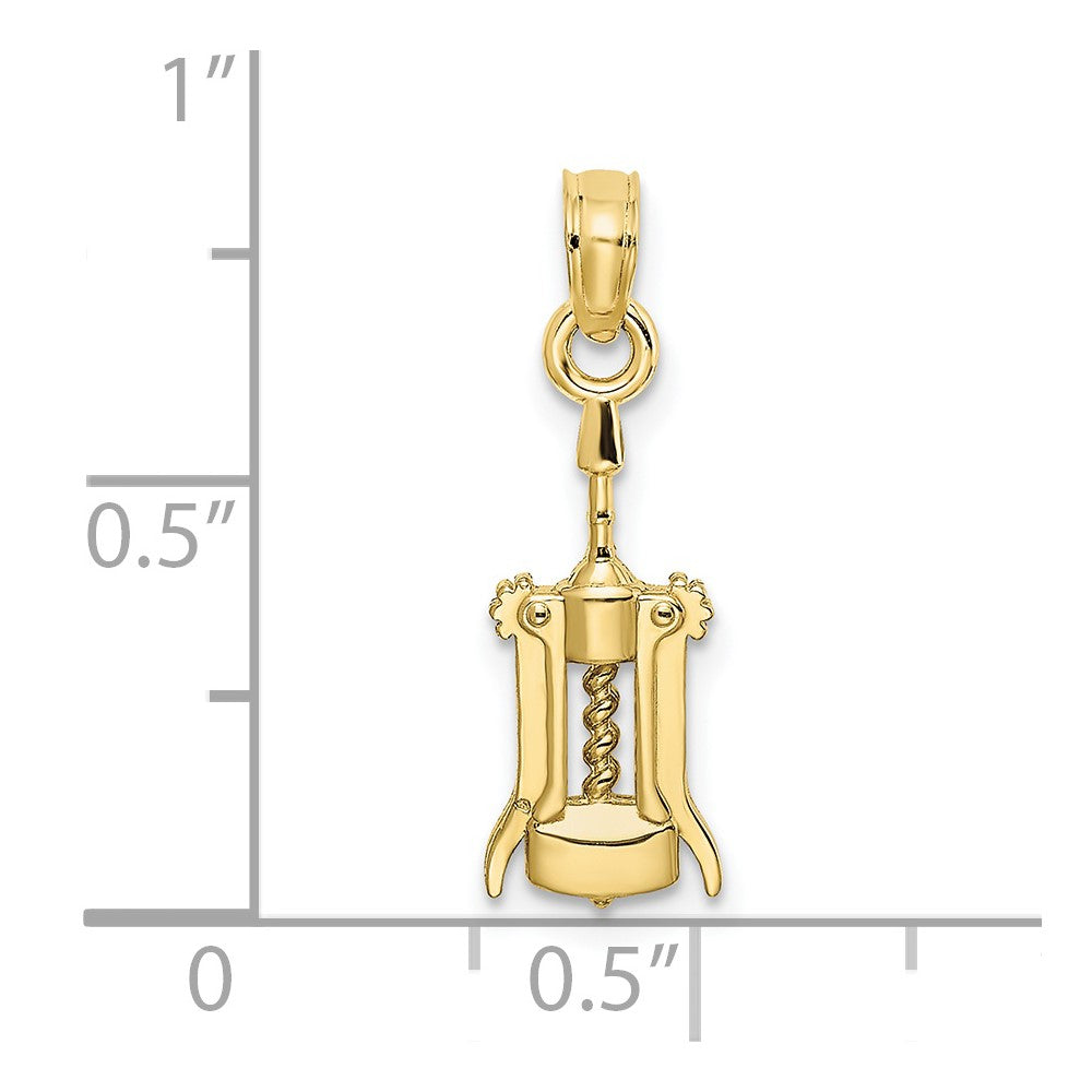 10K Yellow Gold 10K Wine Opener Charm
