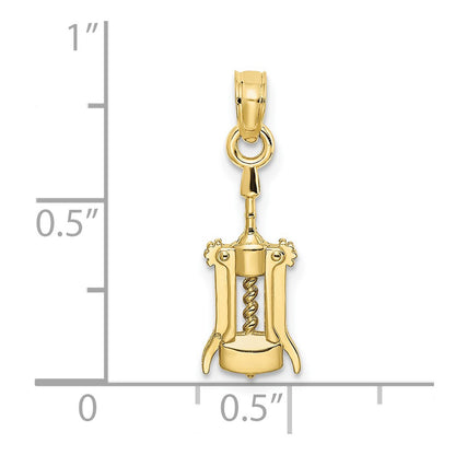 10K Yellow Gold 10K Wine Opener Charm