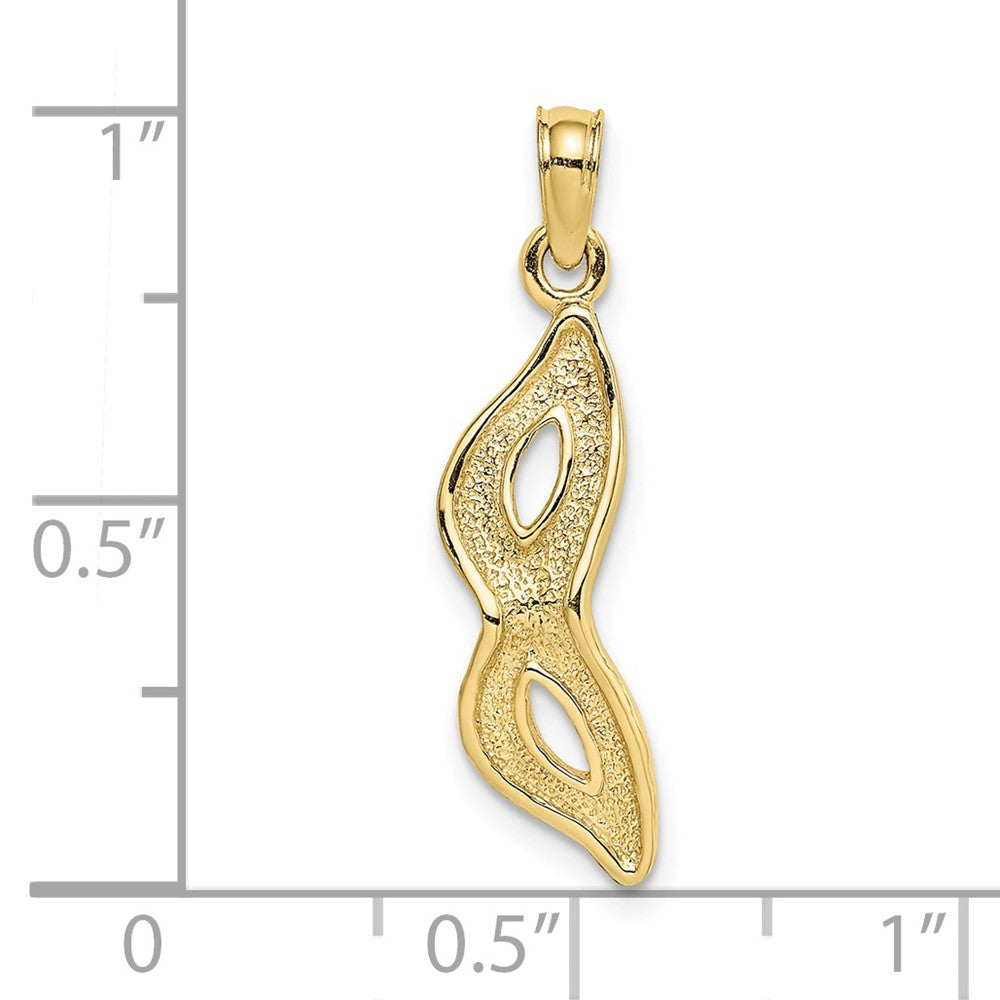 10K Yellow Gold 10K 3-D Beveled Masquerade Mask Charm