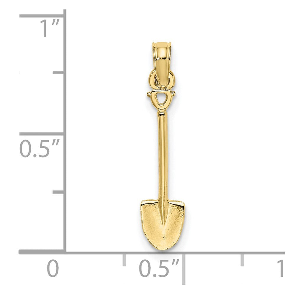 10K Yellow Gold 10K 3-D Polished Shovel Garden Tool Charm
