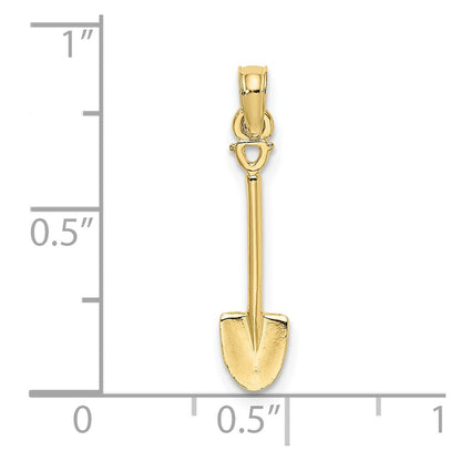 10K Yellow Gold 10K 3-D Polished Shovel Garden Tool Charm