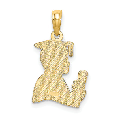10K Yellow Gold Polished Male Graduation Profile Charm