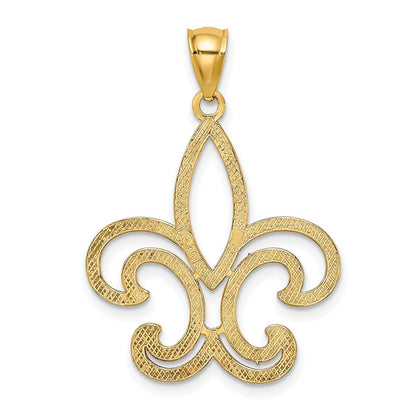 10K Yellow Gold Fleur De Lis Pendant