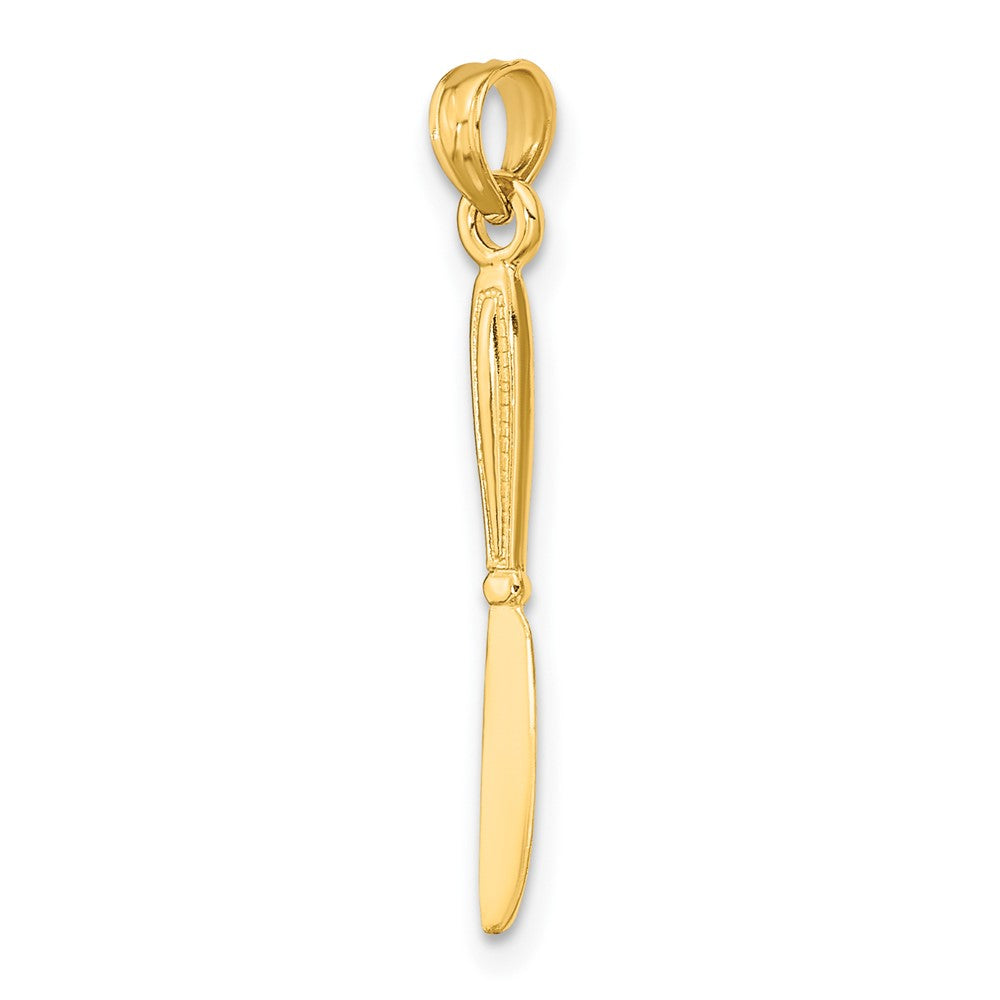 10K Yellow Gold 10K 3-D And Polished Table Knife Charm