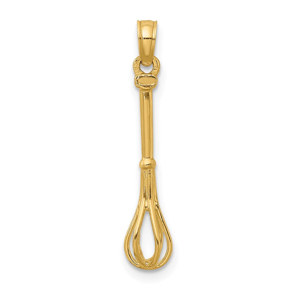 10K Yellow Gold 10K 3-D Polished Whisk Charm