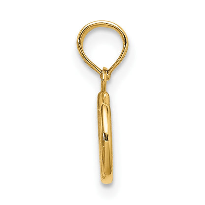 10K Yellow Gold 3-D Peace Symbol Charm