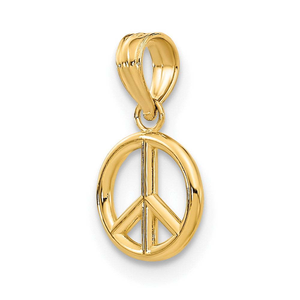 10K Yellow Gold 3-D Peace Symbol Charm