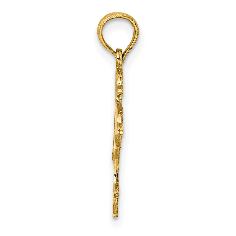 10K Yellow Gold 10K Double Dolphins Charm