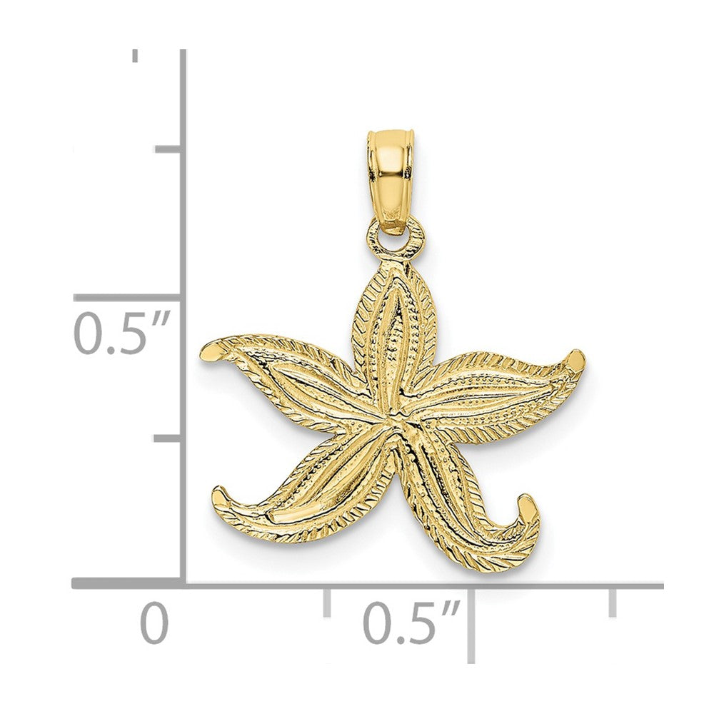 10K Yellow Gold 10K Flat Starfish Charm