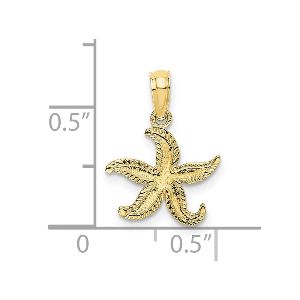 10K Yellow Gold 10K Flat Starfish Charm
