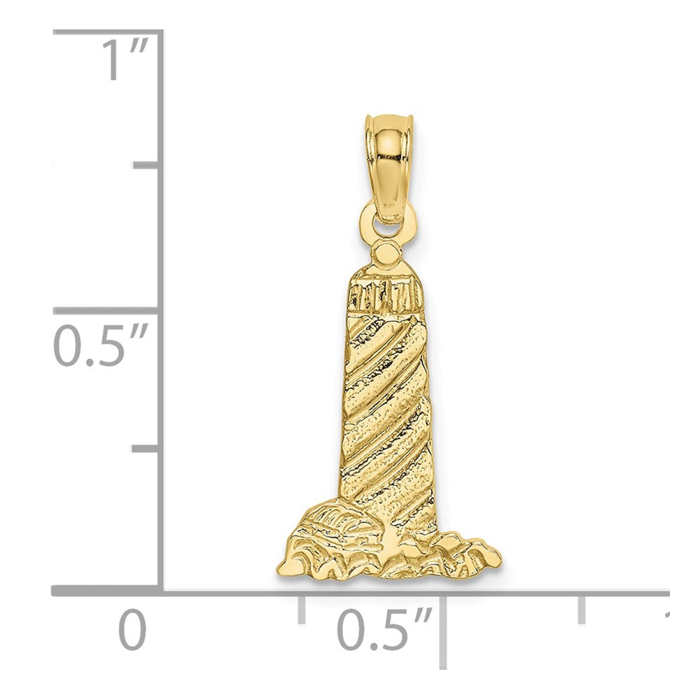 10K Yellow Gold 10K Small Lighthouse W/Building Charm