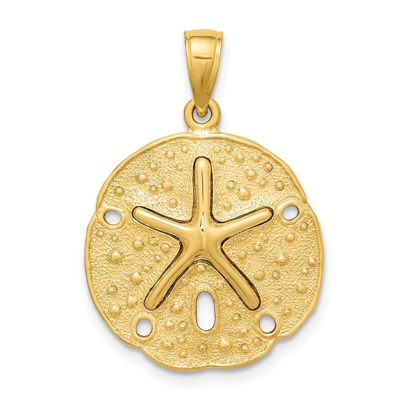 10K Yellow Gold 10K Sand Dollar W/ Starfish Charm