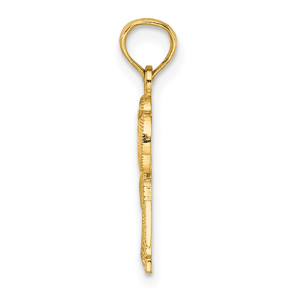 10K Yellow Gold 10K Textured Double Palm Tree Charm