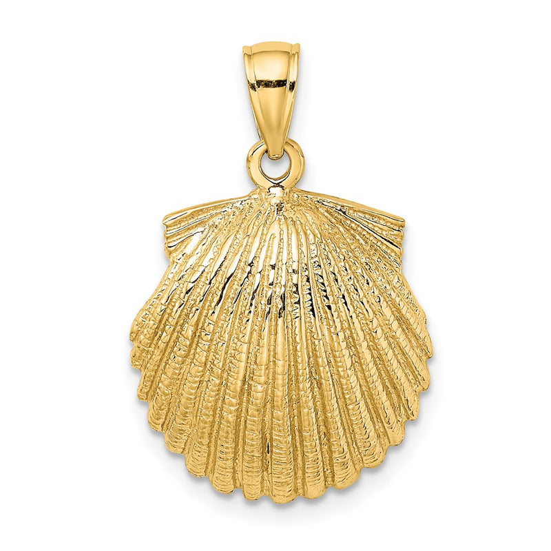 10K Yellow Gold 10K 2-D Scallop Shell Charm