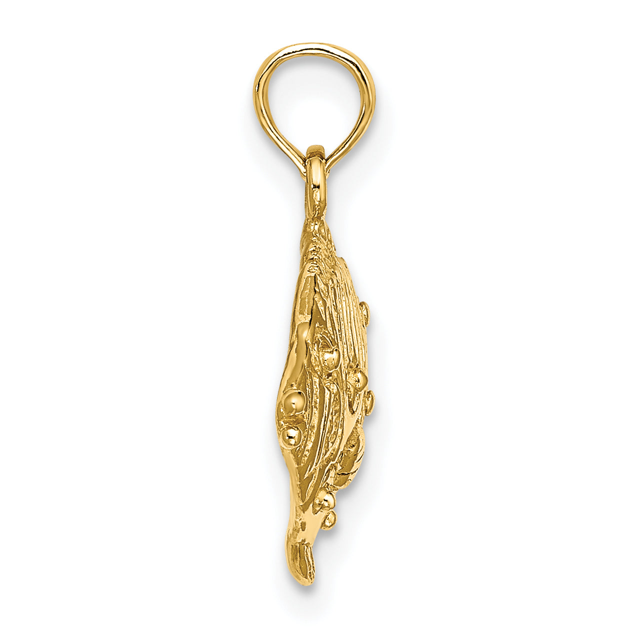 10K Yellow Gold 10K 2-D Polished Engraved Fish Charm