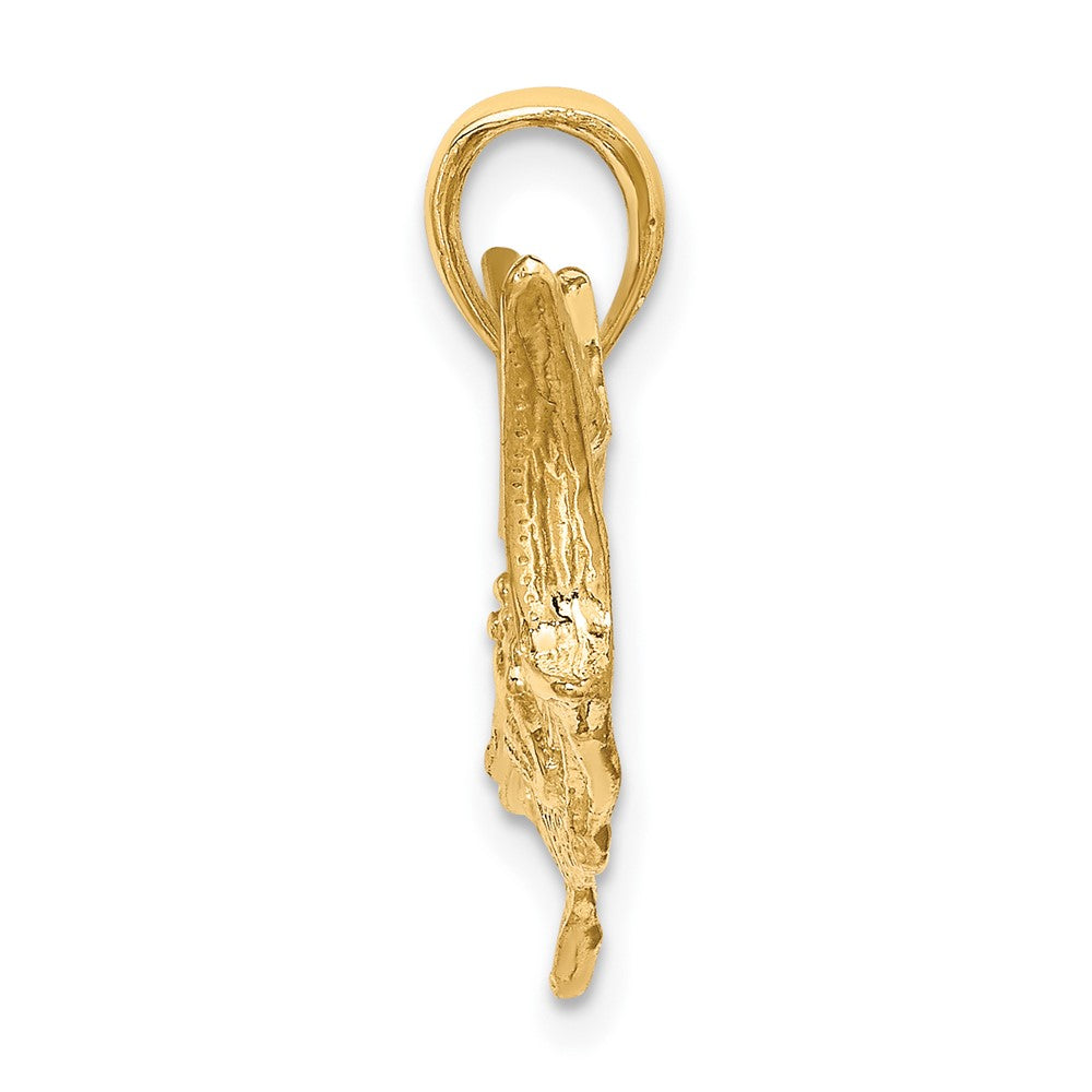 10K Yellow Gold 10K 2-D Textured Marlin Fish Charm
