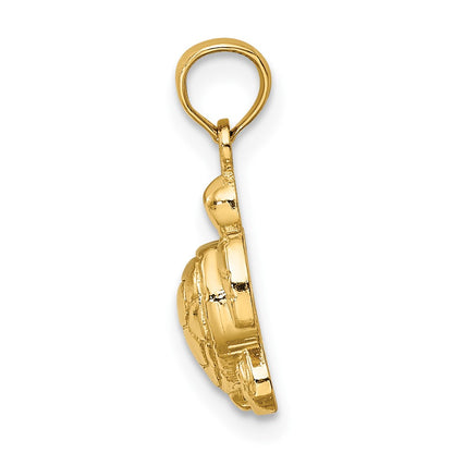 10K Yellow Gold 10K Textured Mini Sea Turtle Charm