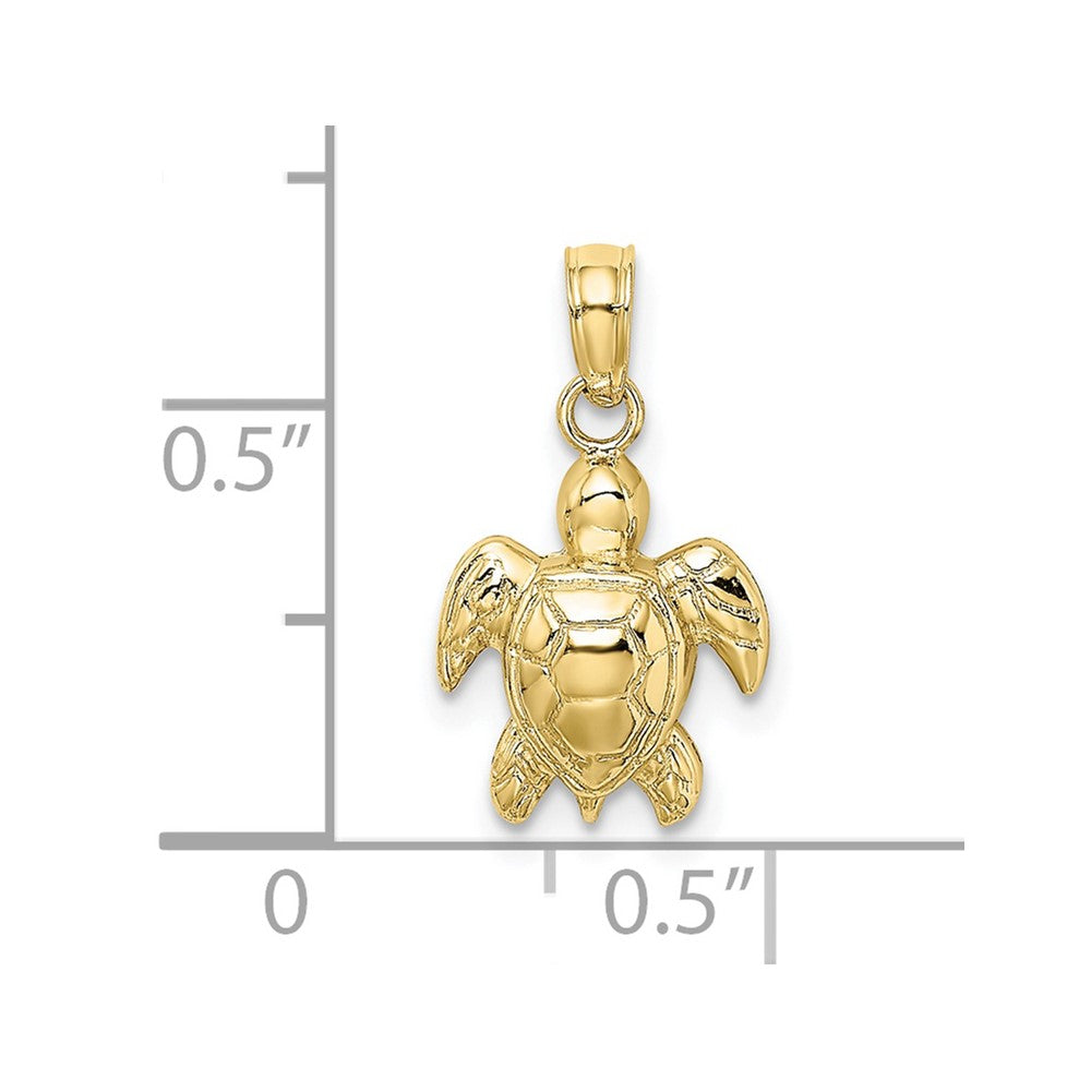 10K Yellow Gold 10K Textured Mini Sea Turtle Charm