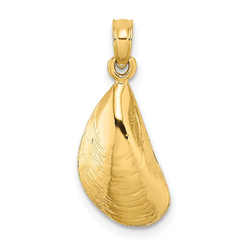 10K Yellow Gold 10K 2-D Polished Mussel Shell Charm