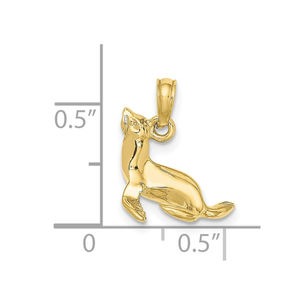 10K Yellow Gold 10K 3-D Polished Seal Charm