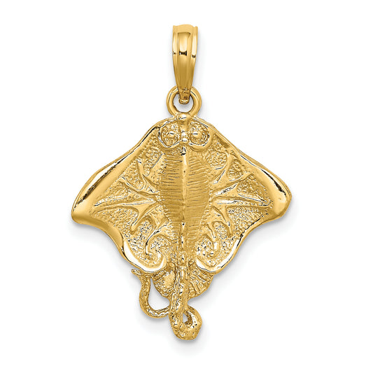 10K Yellow Gold 10K 2-D Stingray Charm