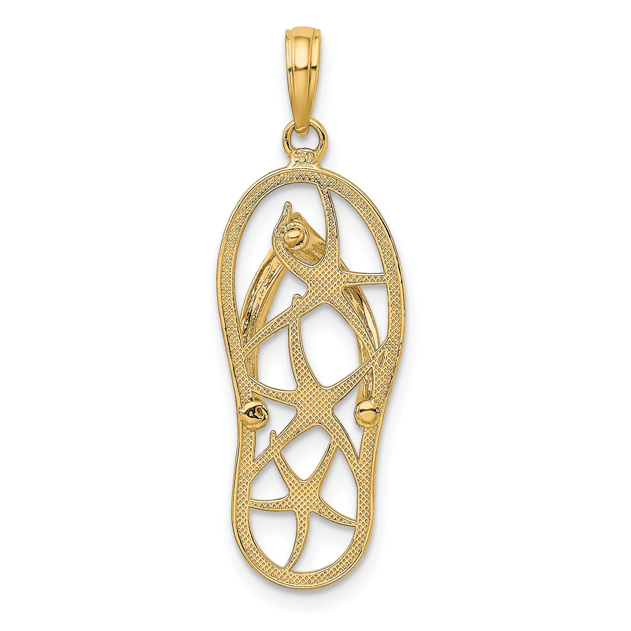 10K Yellow Gold 10K Multi Starfish Flip-Flop Charm