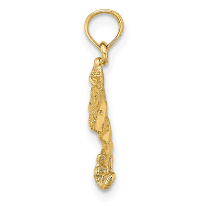 10K Yellow Gold 10K 2-D Spotted Eagle Ray W/ Holes Charm