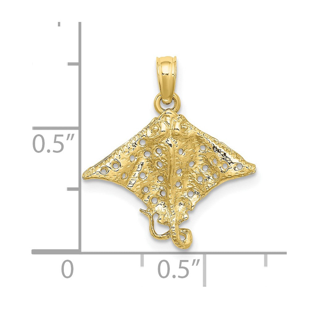 10K Yellow Gold 10K 2-D Spotted Eagle Ray W/ Holes Charm