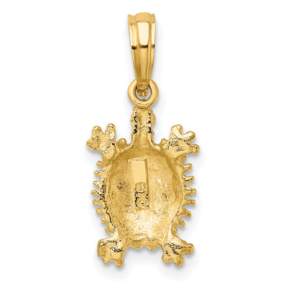 10K Yellow Gold 10K 2-D Land Turtle Charm