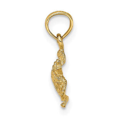 10K Yellow Gold 10K Textured Sea Turtle Charm
